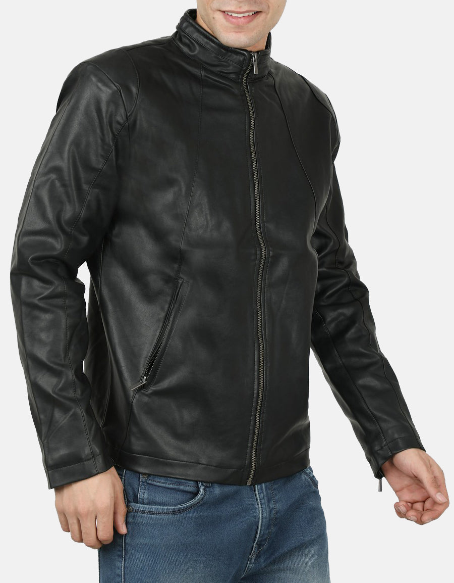 Gordania men's faux outlet leather jacket